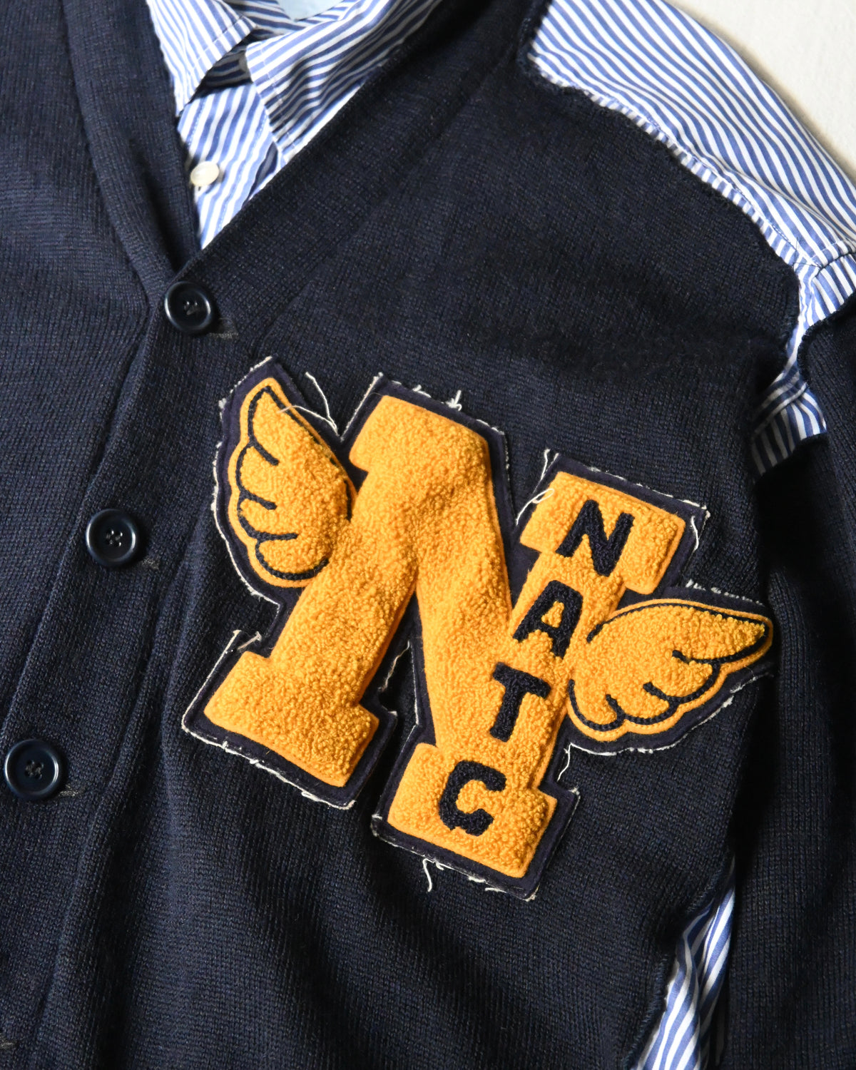 ID26-047-F / fake layered vintage cardigan 【A】