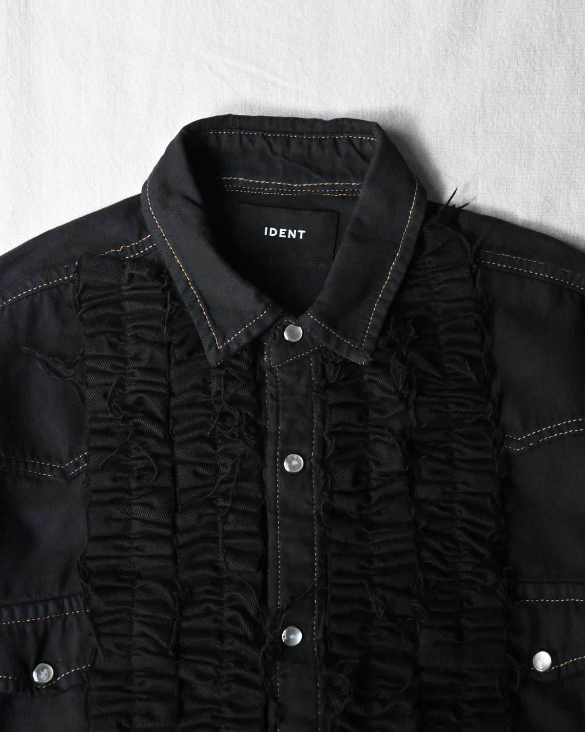 ID26-014-07-F / denim frill shirt【C】