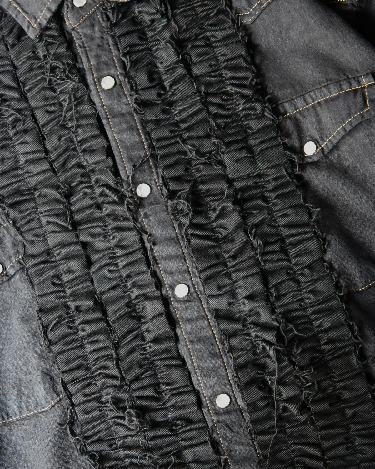 ID26-014-07-F / denim frill shirt【C】