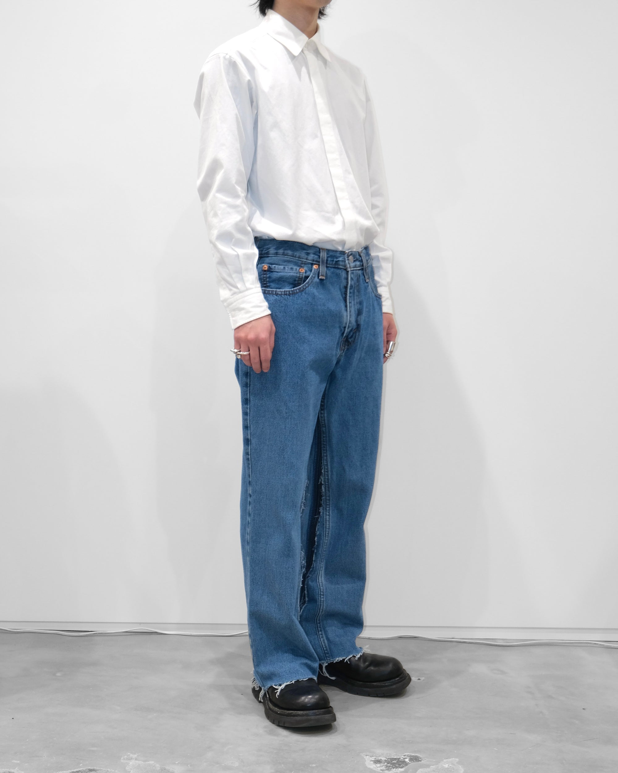 ID26-009-F / cut off straight denim【A】
