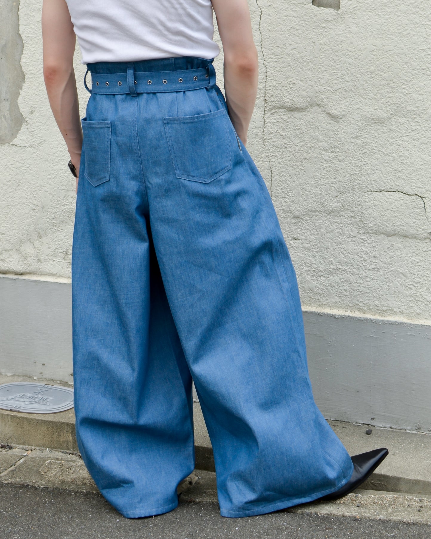 【残り1枚】UE-004 / rigid denim hakama pant