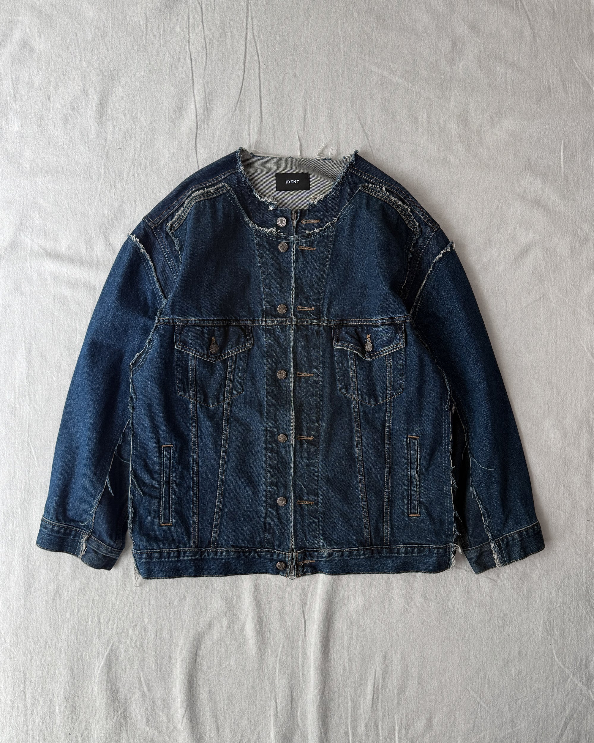ID26-007-01-F / fake layered denim jacket【A】
