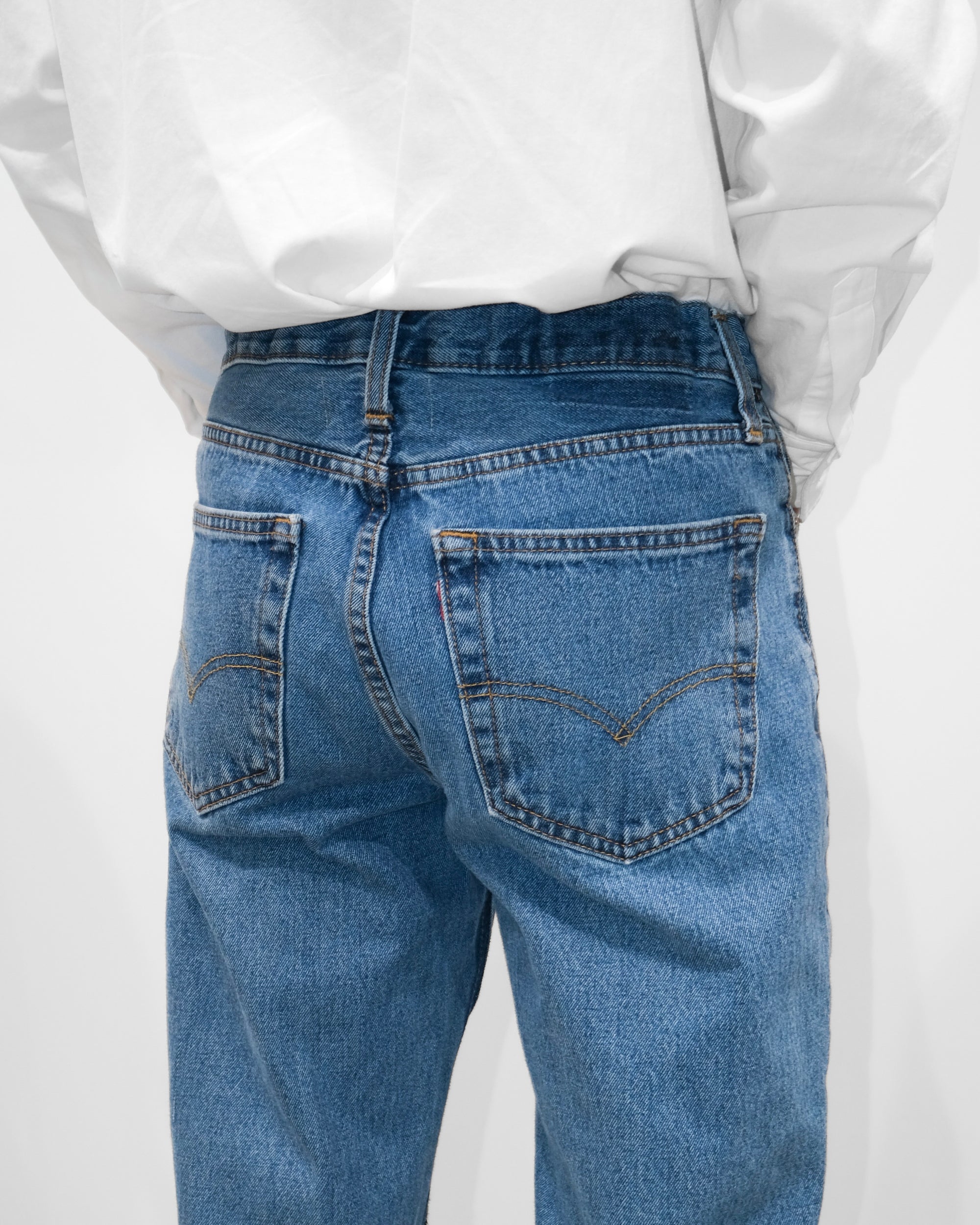 ID26-009-F / cut off straight denim【A】