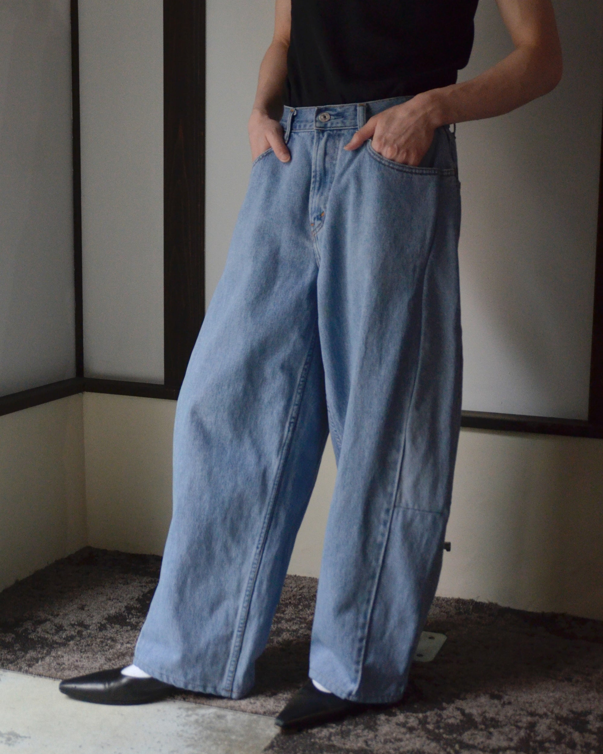 RE-010-18 / curve buggy denim【D】