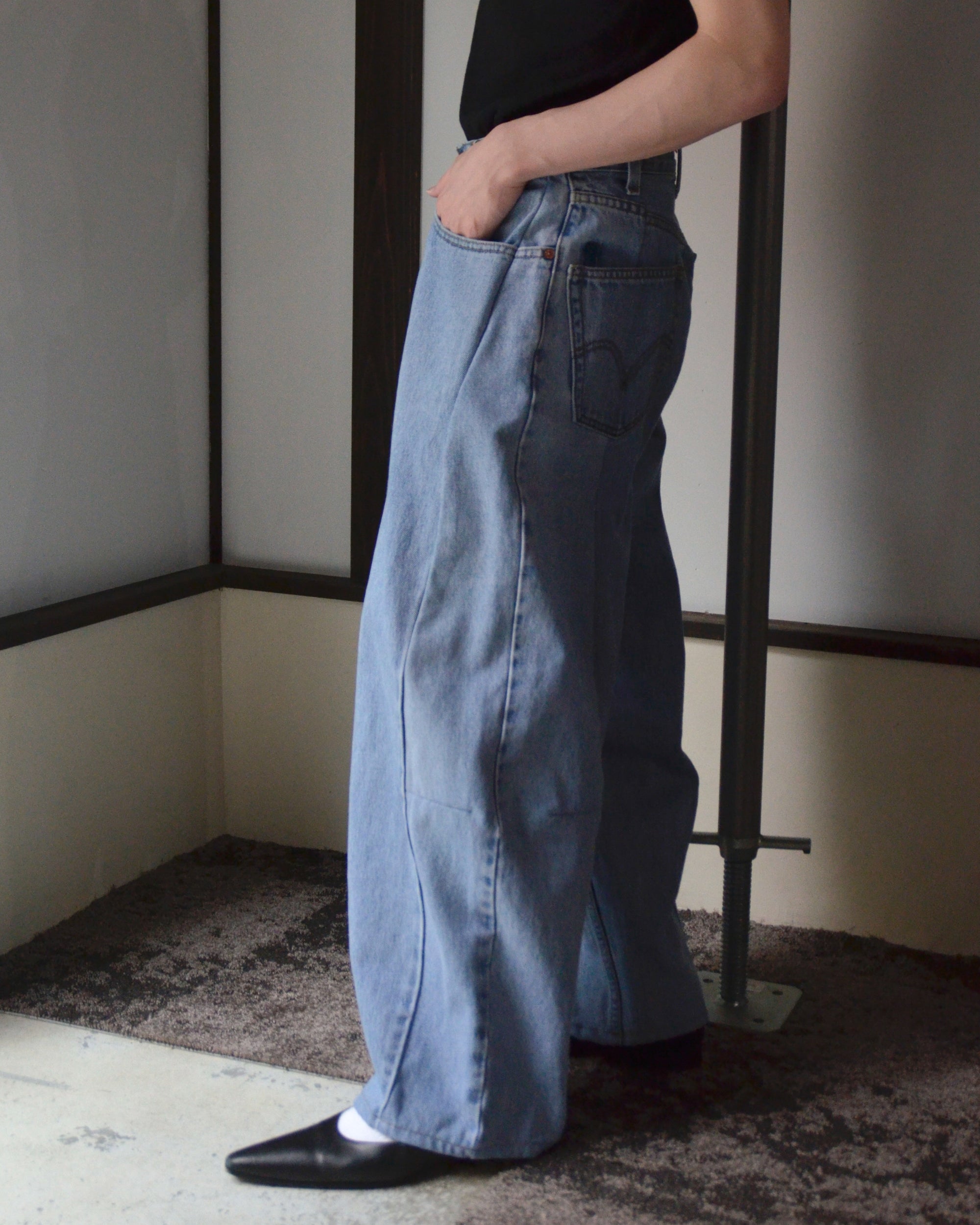 RE-010-18 / curve buggy denim【D】