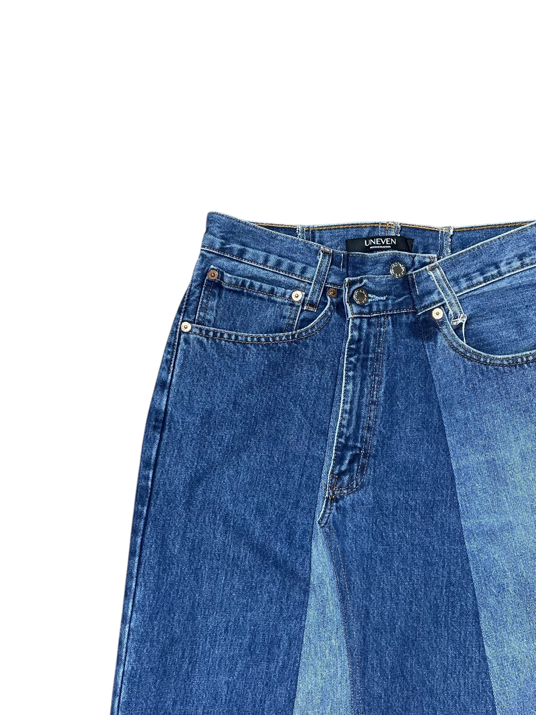 RE-028/asymmetry denim skirt【B】