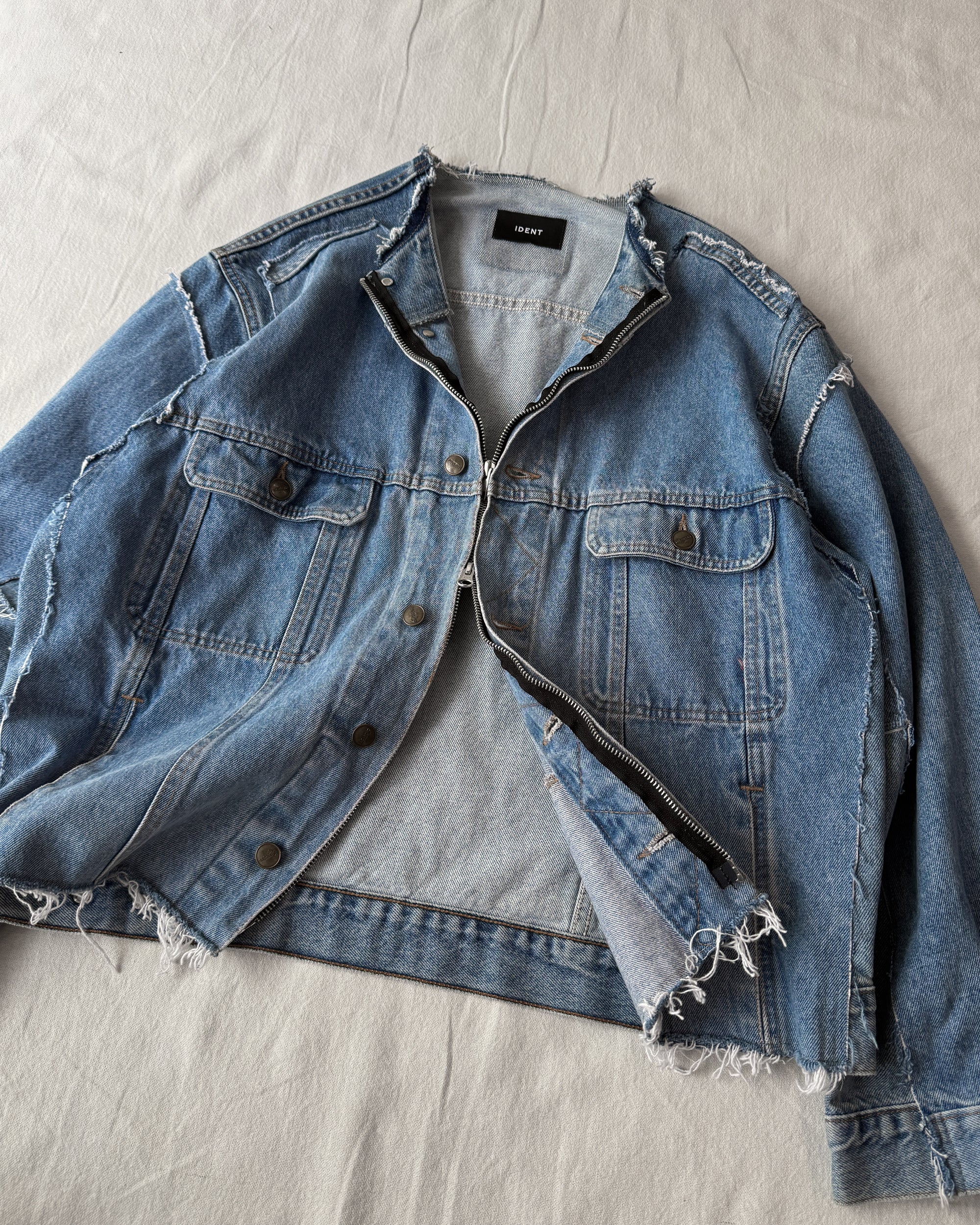 ID26-007-01-F / fake layered denim jacket【B】