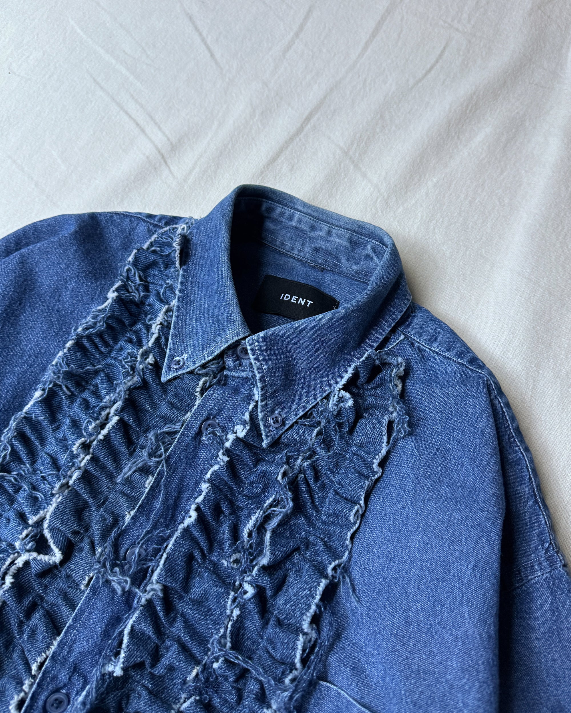 ID25-001-01-F / denim frill shirt【A】
