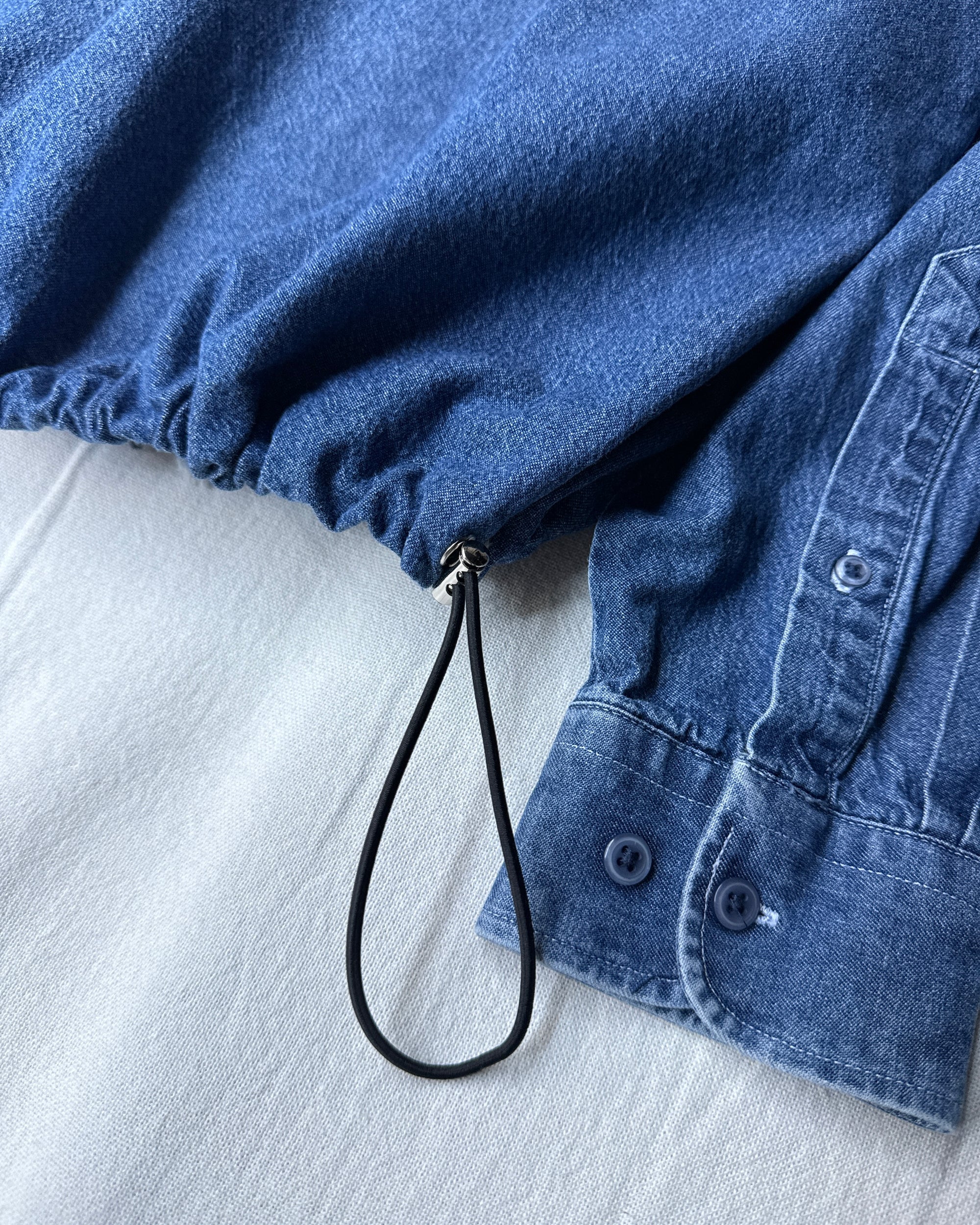 ID25-001-01-F / denim frill shirt【A】
