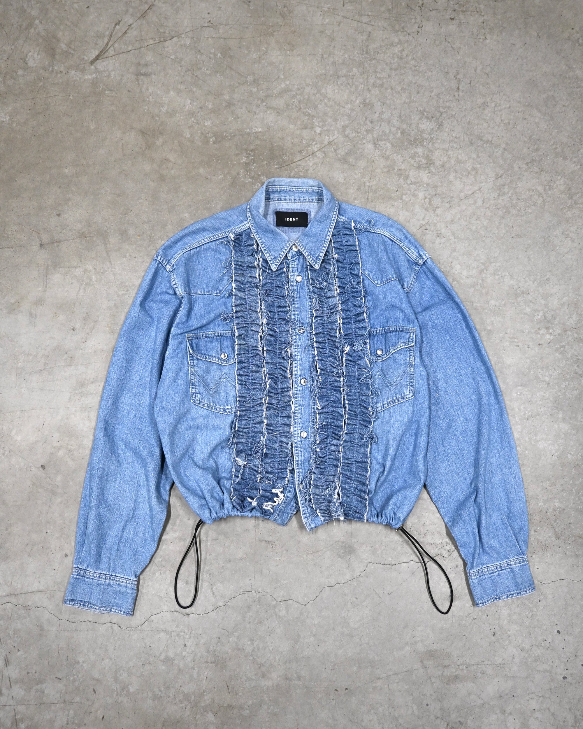 ID26-014-03-F / denim frill shirt 【A】