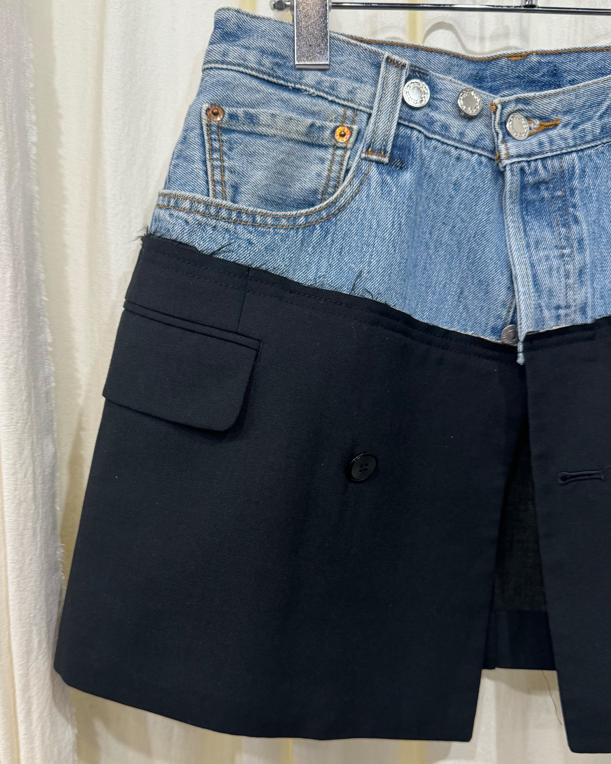 ID26-022-F / fake layered skirt【A】