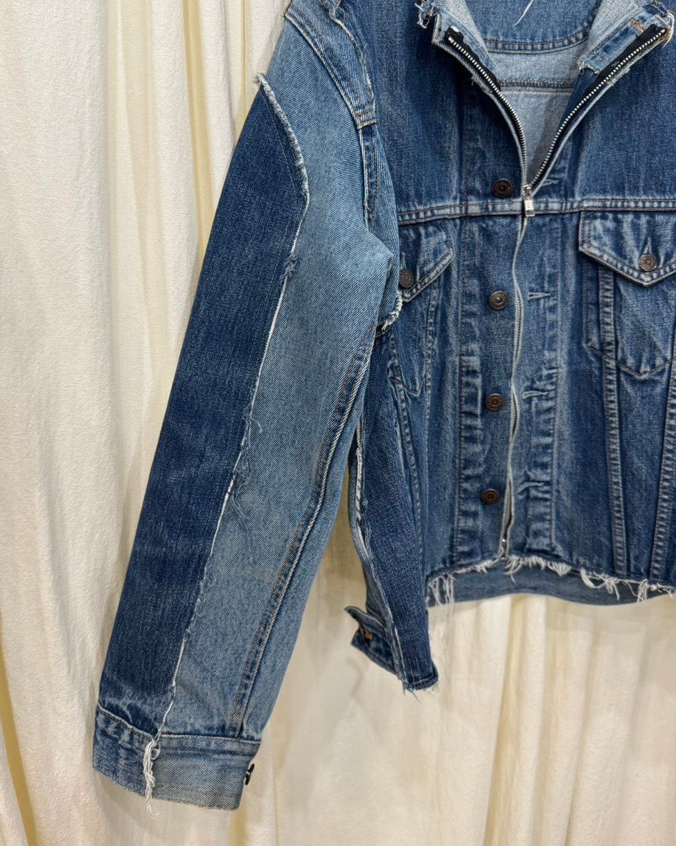 ID26-007-F / fake layered denim jacket【B】