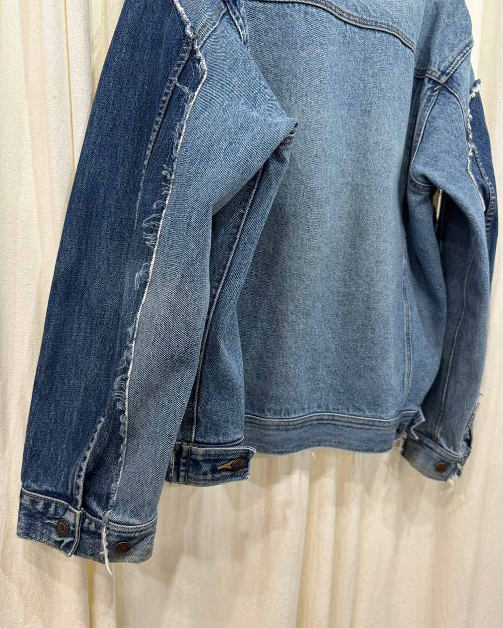 ID26-007-F / fake layered denim jacket【B】