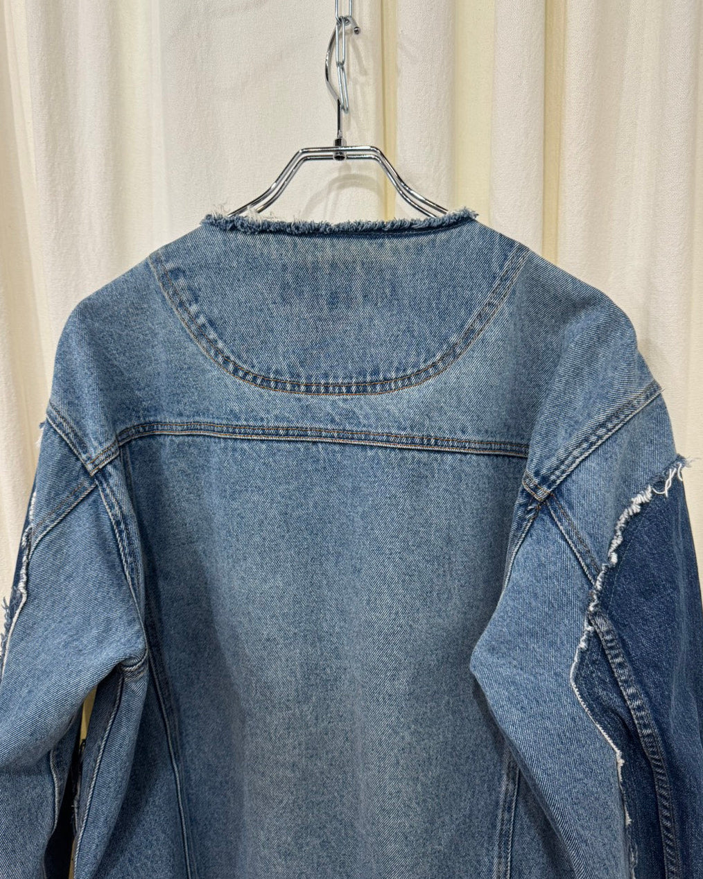 ID26-007-F / fake layered denim jacket【B】