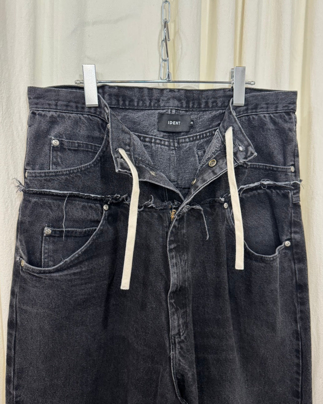 ID26-008-L / wide leg easy denim【D】