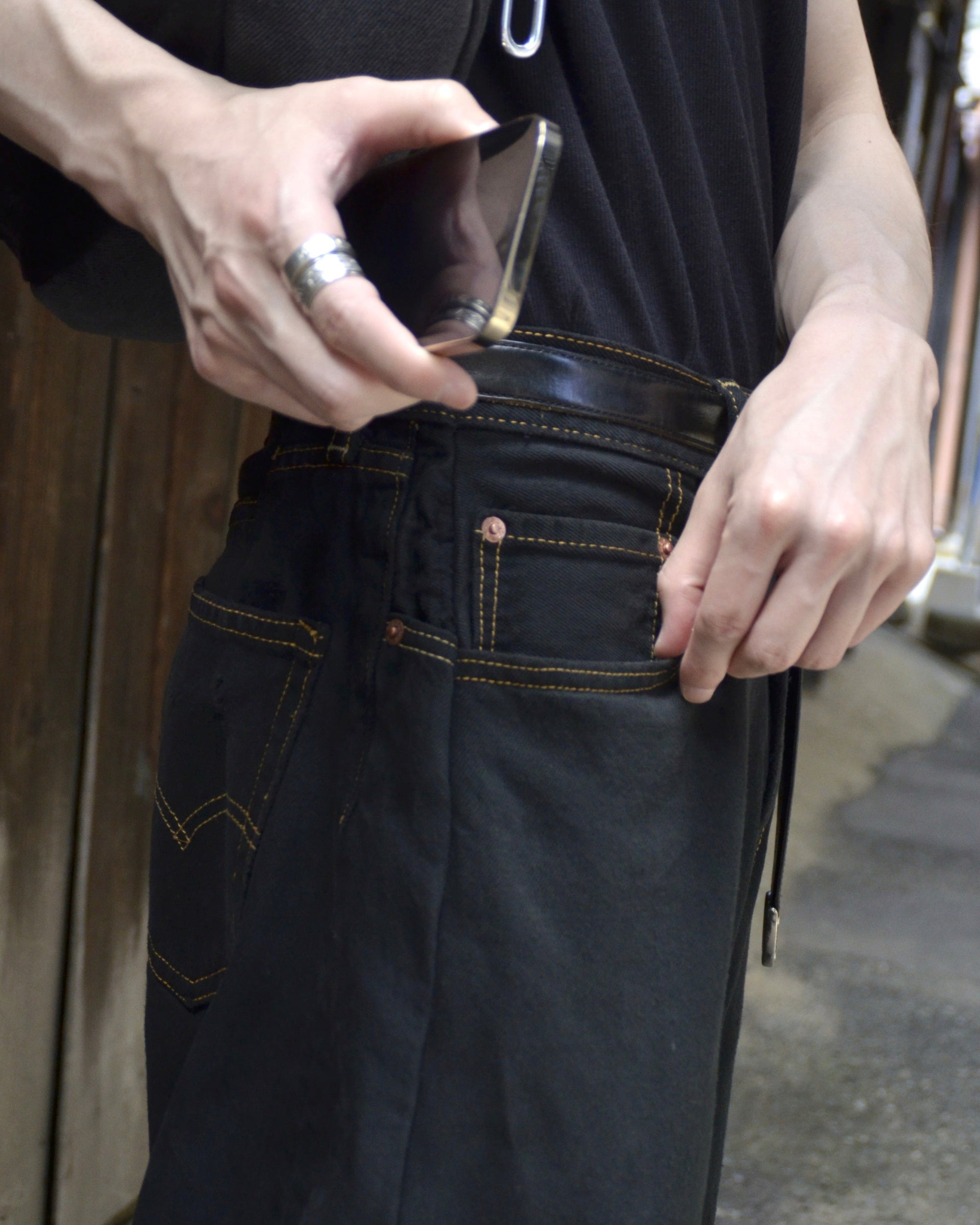 RE-010-22 / curve buggy denim over dyed【A】