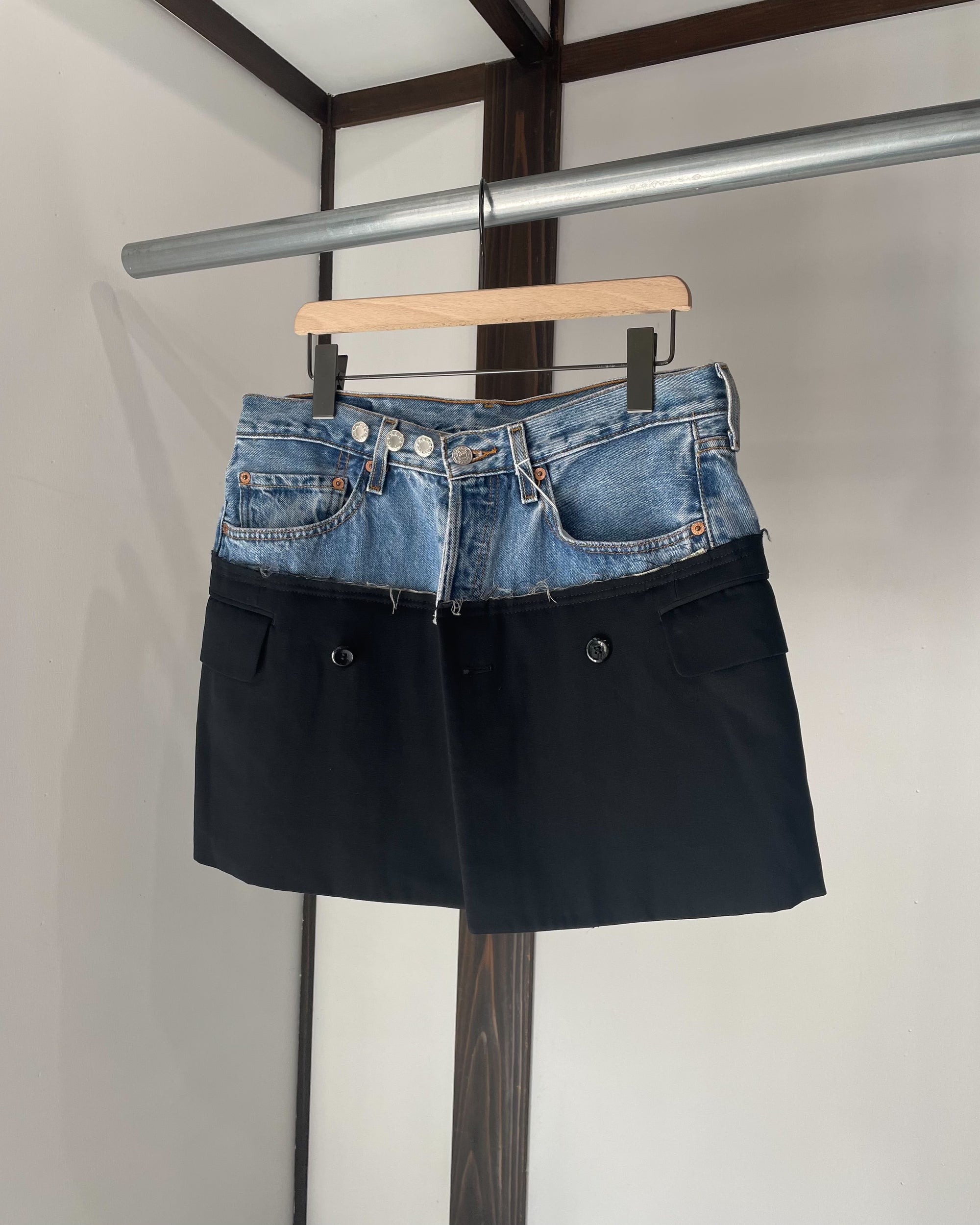 ID26-022-F / fake layered skirt【D】