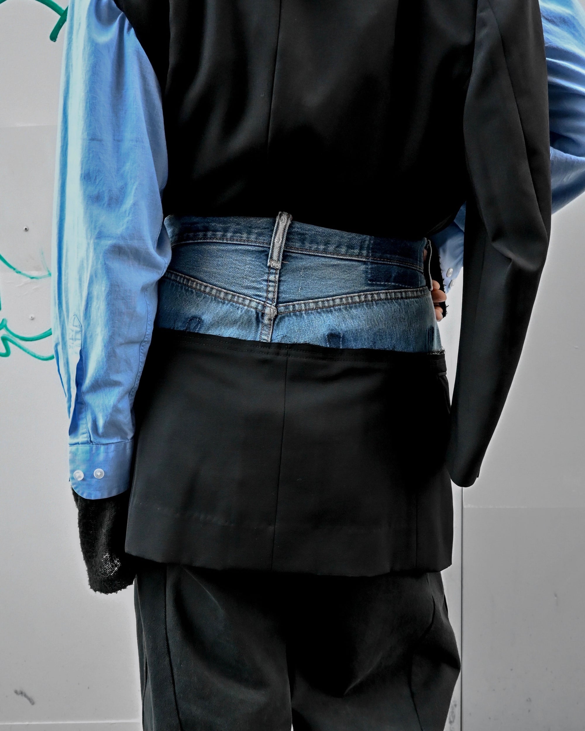 ID26-022-F / fake layered skirt【D】