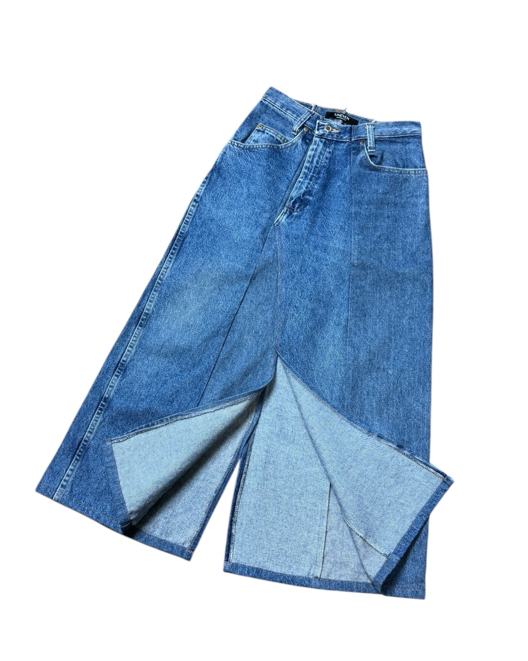 RE-028/asymmetry denim skirt【A】