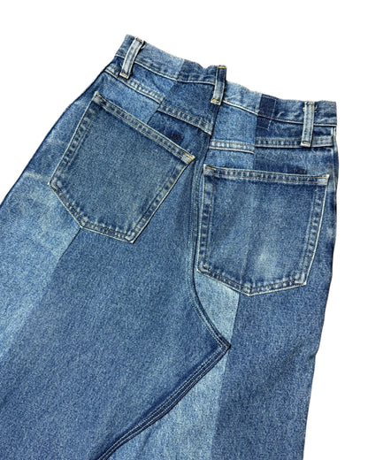 RE-028/asymmetry denim skirt【C】