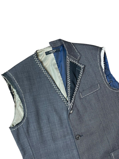 RE-015/hand stitch asymmetry vest【E】