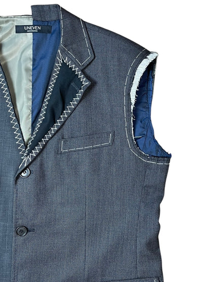 RE-015/hand stitch asymmetry vest【E】