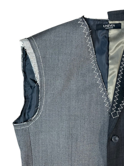 RE-015/hand stitch asymmetry vest【C】
