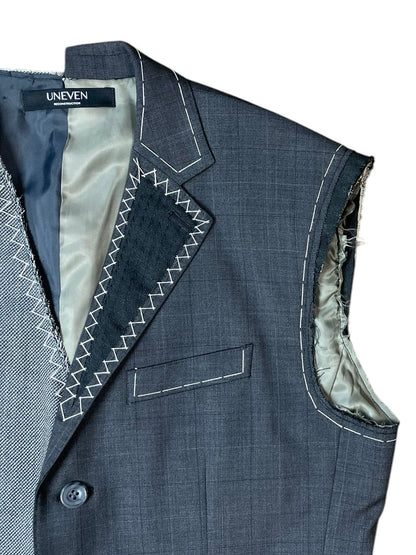 RE-015/hand stitch asymmetry vest【C】
