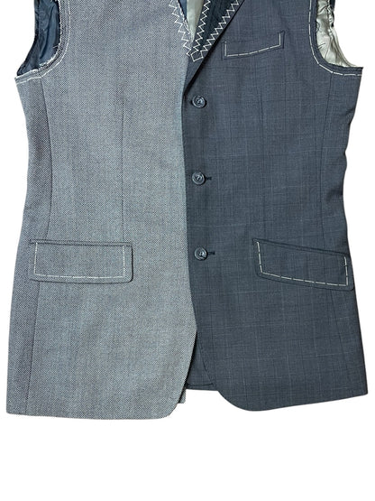 RE-015/hand stitch asymmetry vest【C】