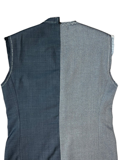 RE-015/hand stitch asymmetry vest【C】