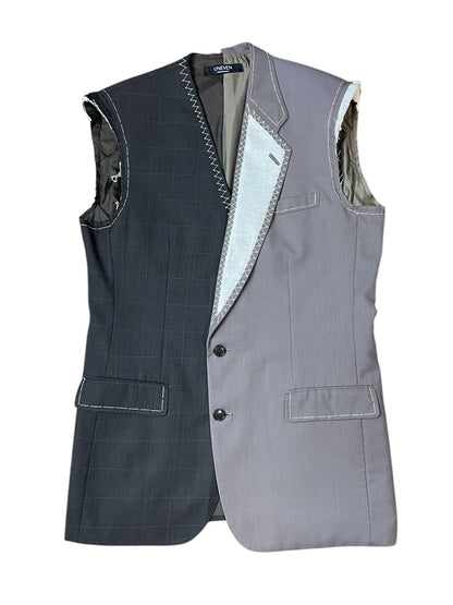 RE-015/hand stitch asymmetry vest【B】