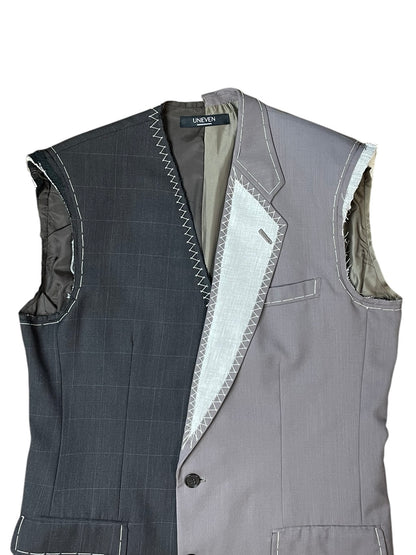 RE-015/hand stitch asymmetry vest【B】