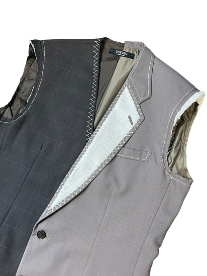 RE-015/hand stitch asymmetry vest【B】