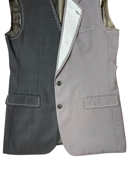 RE-015/hand stitch asymmetry vest【B】