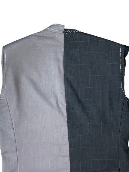 RE-015/hand stitch asymmetry vest【B】