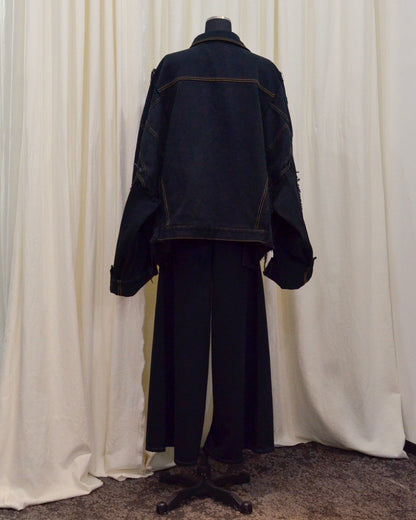 RE-030-04 / rebuild kimono denim jacket overdye 【A】