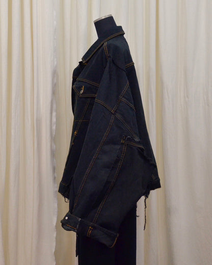 RE-030-04 / rebuild kimono denim jacket overdye 【A】
