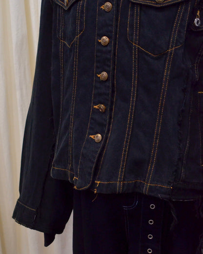 RE-030-04 / rebuild kimono denim jacket overdye 【B】