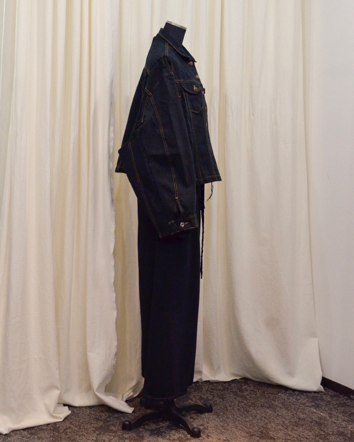 RE-030-04 / rebuild kimono denim jacket overdye 【B】