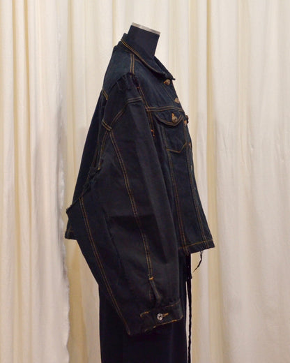 RE-030-04 / rebuild kimono denim jacket overdye 【B】