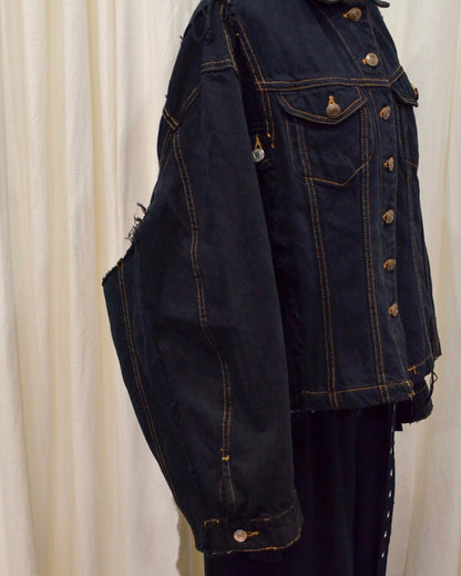 RE-030-04 / rebuild kimono denim jacket overdye 【B】