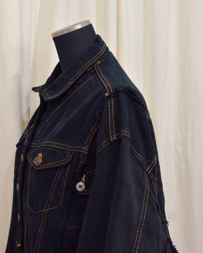 RE-030-04 / rebuild kimono denim jacket overdye 【B】