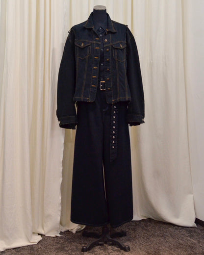 RE-030-04 / rebuild kimono denim jacket overdye 【B】