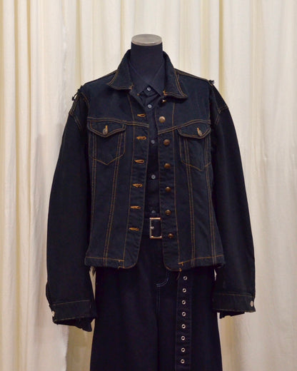 RE-030-04 / rebuild kimono denim jacket overdye 【B】