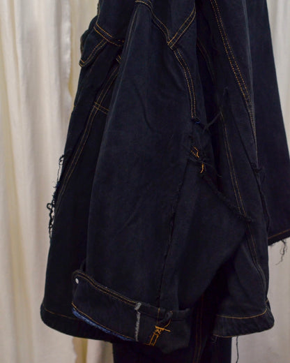 RE-030-04 / rebuild kimono denim jacket overdye 【C】