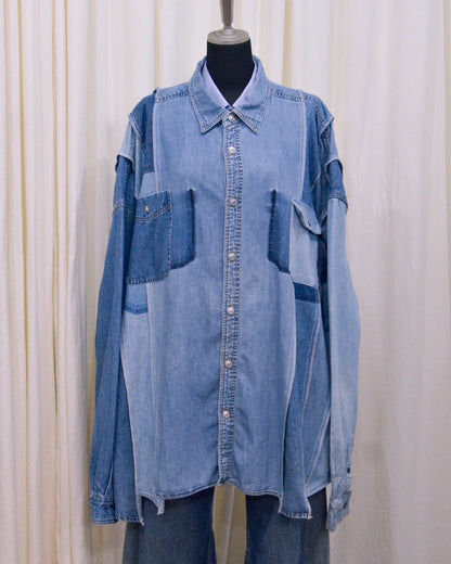 RE-042 / rebuild denim shirt 【B】