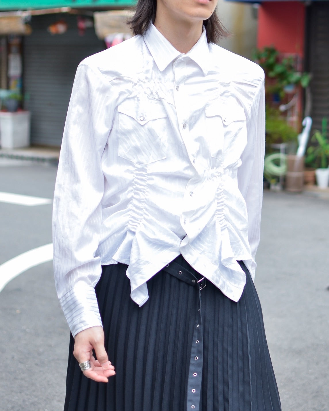 RE-051-01 / shirring western shirt 【A】