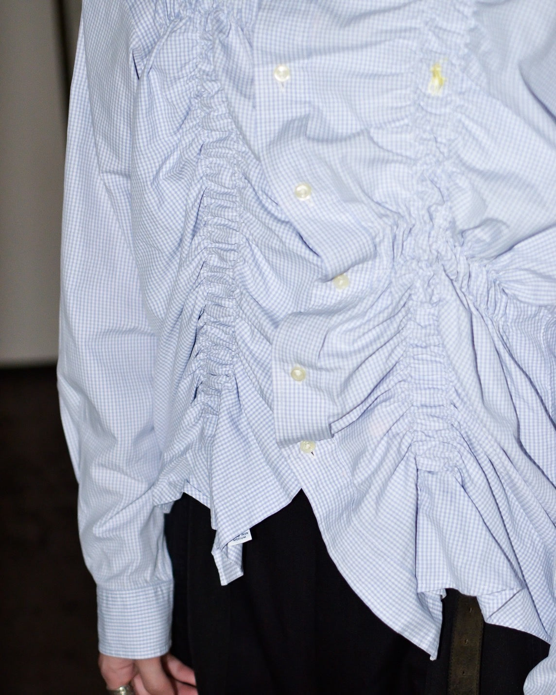 RE-054 / shirring plaid shirt【A】