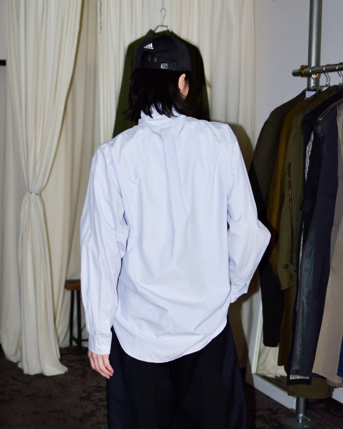 RE-054 / shirring plaid shirt【A】