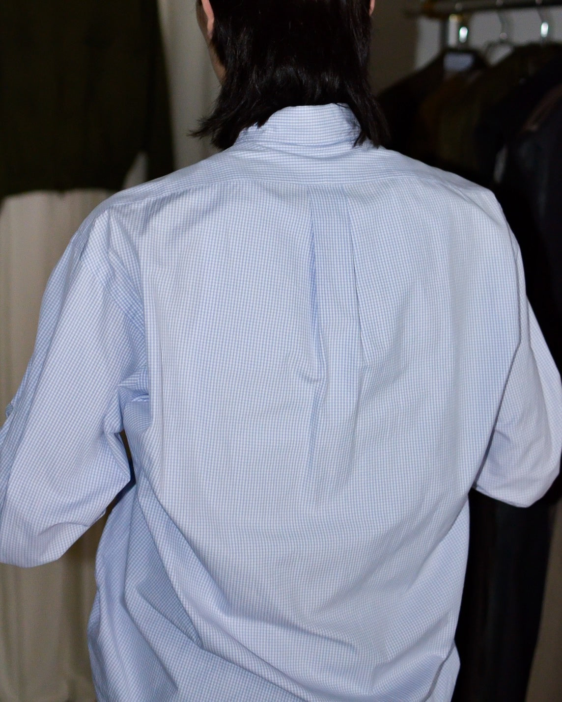 RE-054 / shirring plaid shirt【A】